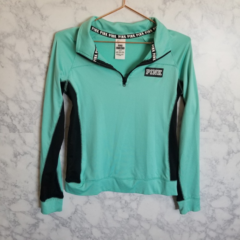 Pink By Victoria's Secret Teal Popover Sweater